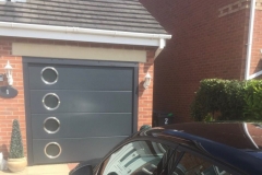 Anthracite Sectional Garage Door with glass elements