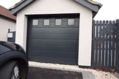 Anthracite Sectional Garage Door with glass elements
