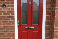Red Insulated Composite door Installation in Kingsclere
