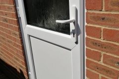 uPVC Back door Installation with flat panel & Everglade glazing