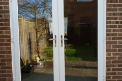 uPVC French door Installation with clear glazing