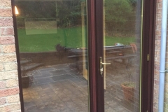 uPVC French doors with clear glass & Rosewood finish