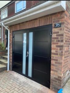 Black Side-hinge Garage Door in Farnborough
